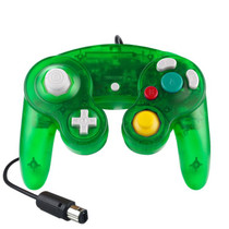 5 PCS Single Point Vibrating Controller Wired Game Controller For Nintendo NGC(Transparent  Green)