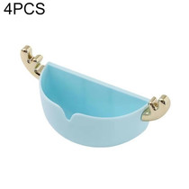 4 PCS Cartoon Animal Cute Deer Soap Holder Seamless Wall-Mounted Bathroom Storage Box(Blue)