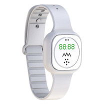 F9 Outdoor Silica Gel Mosquito Repellent Wristband with Clock(White)