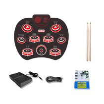 Hand Roll Electronical Drum Desktop Charging Audio Speaker DTX Game Folding Strike Board(WG802 Classic Type)