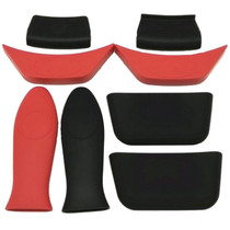 8 PCS / Set Silicone Kitchen Insulation Pad Set(Black Red)