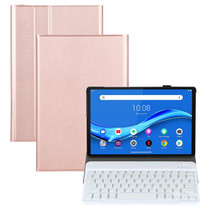 AM10S Detachable Bluetooth Backlight Keyboard Ultrathin Horizontal Flip Leather Tablet Case with Holder for Lenovo M10 Plus 10.3 inch X606F(Rose Gold)