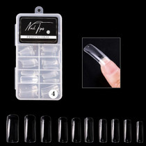 4 Boxes Nail Art Patch Ultra-Thin Seamless Finished Finished Removable Extended Fake Nail Patch(Half-posted Transparent)