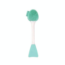 7 PCS Hand-Held Silicone Cleansing Brush And Mask Brush Green White Double-head Fish Tail