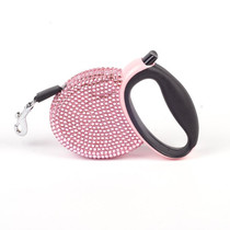 Diamond Automatic Telescopic Pet Tractor Dog Chain(Pink)