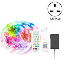 20M 360 LEDs Bluetooth Suit Smart Music Sound Control Light Strip Non-waterproof 5050 RGB Colorful Atmosphere LED Light Strip With 24-Keys Remote Control(UK Plug)