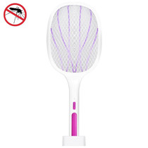 Electrical Mosquito Swatter Mosquito Killer Two-In-One USB Rechargeable Household Electrical Mosquito Swatter, Colour: LEDx10 Purple (Base Charging)