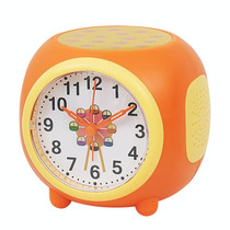 Children Romantic Starry Sky Projection Music Pointer Alarm Clock(Orange)