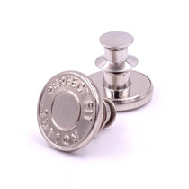 20 PCS 17mm Jeans Buttons Nail-Free Adjustable And Detachable Buttons, Colour: Silver