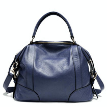 2P1006 Ladies Single-Shoulder Leather Messenger Bag, Colour: Royal Blue (L)