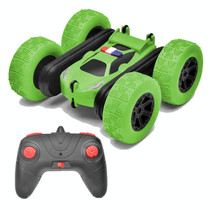 1:24 Electric Spray Remote Control Car Double-Sided Rotating Tumbling Bucket  Stunt Car( Green)