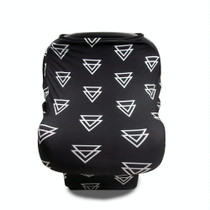 Multifunctional Enlarged Stroller Windshield Breastfeeding Towel Baby Seat Cover(Black Triangle)