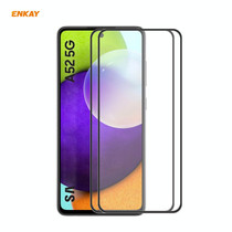 For Samsung Galaxy A52 4G / 5G 2 PCS ENKAY Hat-Prince Anti-drop Full Glue Tempered Glass Full Screen Film Anti-fall Protector