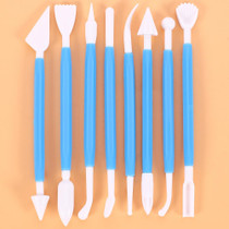 10 Sets Carving Pen Cake Fondant Carving Knife Making Cutting Tool 02023 Blue (OPP Bag Packaging)