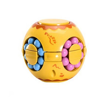 3 PCS Finger Magic Bean Magic Cube Toy Children Intelligence Fingertip Spinning Top(Yellow)