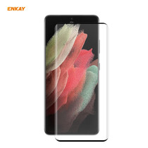 For Samsung Galaxy S21 Ultra 1pc ENKAY Hat-Prince 0.26mm 9H 3D Explosion-proof Full Screen Curved Heat Bending Tempered Glass Film