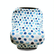 Multifunctional Enlarged Stroller Windshield Breastfeeding Towel Baby Seat Cover(Blue Dots)