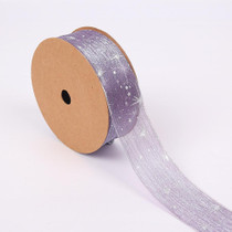 Starry Sky Yarn Ribbon Gift Box Packaging Bow Tie Ribbon, Specification: 2.5CM(Purple)