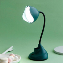 2 PCS Bedroom Bedside Dormitory Desk Study Eye Protection Desk Lamp(FY7712 Dark Green)