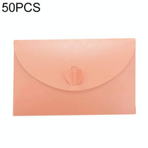 50 PCS Love Buckle Pearl Paper Hot Stamping Envelope Invitation Letter(Pink)