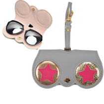 Cute And Funny PU Sunglasses Case Portable Glasses Case With Hanging Buckle, Colour: Five-pointed Star
