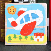 5 PCS KBX-017 Children Wooden Picture Puzzle Baby Early Education Toys(Aircraft)
