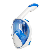 COPOZZ Snorkeling Mask Full Dry Snorkel Swimming Equipment, Size: S(White Blue)