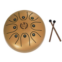 MEIBEITE 5.5-Inch C-Tune Sanskrit Drum Steel Tongue Empty  Worry-Free Drum(Golden)