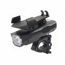 500LM Bicycle Light Mobile Phone Holder Multi-Function Riding Front Light With Horn 4000 mAh (Black)