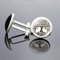 5 Pairs Tree of Life PatternCufflinks Metallic Shirt Ornaments Men Clothing Jewelry(Celtic Knot)