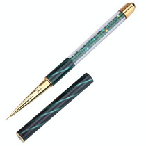 3 PCS Cat Eye Pen Barrel Painted Pen With Diamond Light Therapy Nail Tool Light Therapy Pen(5# Dark Green Stripes (Short Cable))