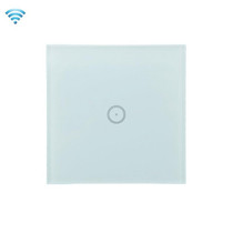 Wifi Wall Touch Panel Switch Voice Control Mobile Phone Remote Control, Model: White 1 Gang (Zero Firewire Wifi)