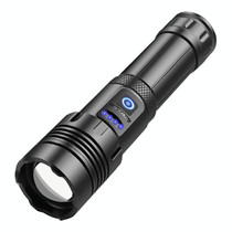 Short Style Micro USB Charging Outdoor Waterproof P70 + COB LED Flashlight, Support Power Display & Telescopic Focusing & 7-level Brightness Adjustment