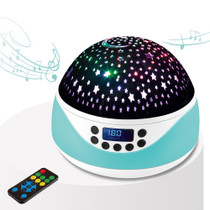 LED Starry Sky Light USB Remote Control Rotating Music Projector Lamp Romantic Starry Night Light(Blue)