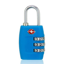 2 PCS Customs Luggage Lock Overseas Travel Luggage Zipper Lock Plastic TSA Code Lock(Blue)