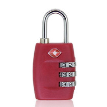 2 PCS Customs Luggage Lock Overseas Travel Luggage Zipper Lock Plastic TSA Code Lock(Rose Red)
