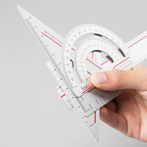 Original Xiaomi Youpin Fizz Aluminum Alloy Ruler Set Ruler Drawing Measurement Geometric Triangle Protractor (Red)