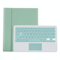 T098B-A Pressed Skin Texture TPU Detachable Candy Colors Bluetooth Keyboard Tablet Case for iPad Air 4 10.9 inch (2020), with Stand & Pen Slot & Touch(Light Green)