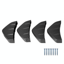 4 PCS Carbon Texture Car General Shark Fin Rear Spoiler Bumper Chassis Decoration