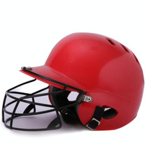 Head and Face Protection Baseball Helmet for Adults(Red)