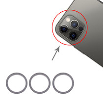 3 PCS Rear Camera Glass Lens Metal Protector Hoop Ring for iPhone 12 Pro Max(Graphite)