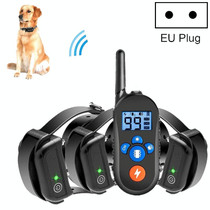 800m Remote Control Electric Shock Bark Stopper Vibration Warning Pet Supplies Electronic Waterproof Collar Dog Training Device, Style:556-3(EU Plug)