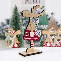 Christmas Decoration Wooden Painted Christmas Elk Ornaments(JM01752)