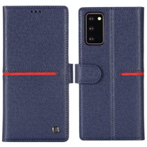 For Samsung Galaxy Note 20 GEBEI Top-grain Leather Horizontal Flip Protective Case with Holder & Card Slots & Wallet & Photo Frame(Blue)