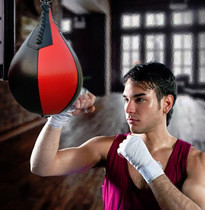 Boxing Speed Ball Fitness Vent Ball Adult Hanging Free Punching Bag(Pear Shape Red & Bllack)