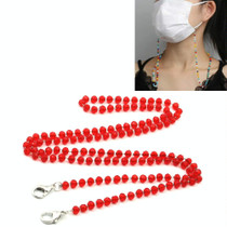 5 PCS Mask Lanyard Handmade Crystal Bead Chain Anti-Drop Hanging Glasses Chain, Color:Red