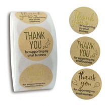 5 PCS Roll Kraft Paper Hot Stamping Thanks You Baking Sticker Label, Size: 2.5cm / 1 inch(D-03)