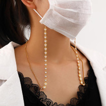 4 PCS Retro Love Pearl Multi-Purpose  Anti-Lost Hanging Mask Glasses Chain(Gold)