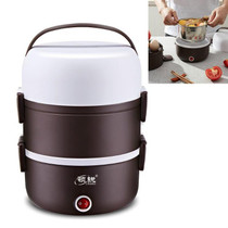 LINGRUI Multi-Function Electric Lunch Box Electric Heating Insulation Cooking Mini Rice Cooker, CN Plug, Specification:Three Layer(Purple)