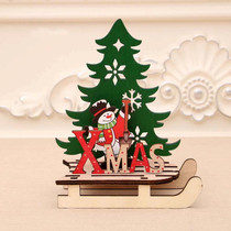 3 PCS Christmas Decorations Christmas Painted Wooden Assembly DIY Sleigh Car Decoration Jigsaw Puzzle Gift, Size:Large(Snowman)